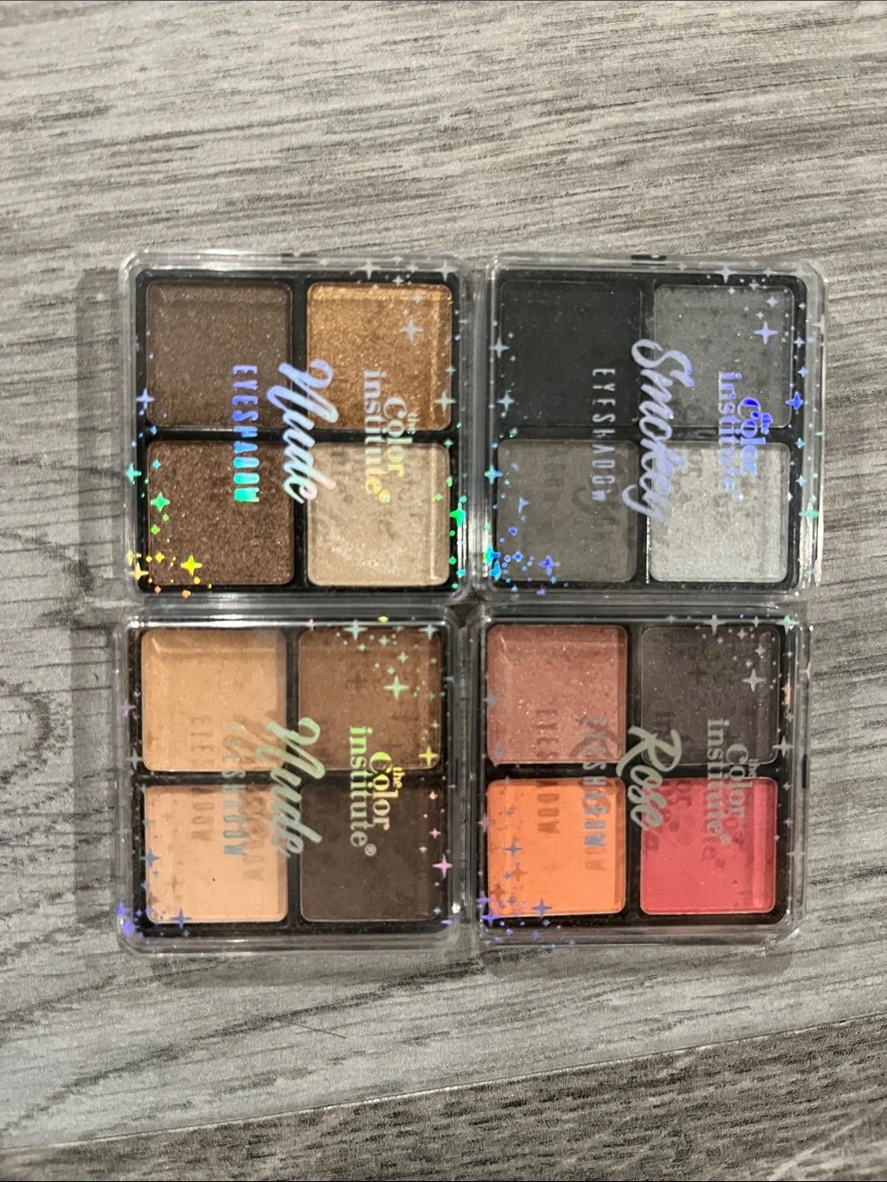 Color Institute Women Eyeshadow Quads - Nude, Smokey, Rose, Gold Accents